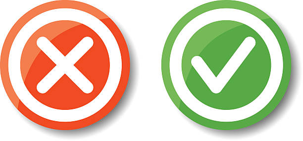 Tick and cross icons Set of check mark icons. Tick and cross icons checkbox yes asking right stock illustrations