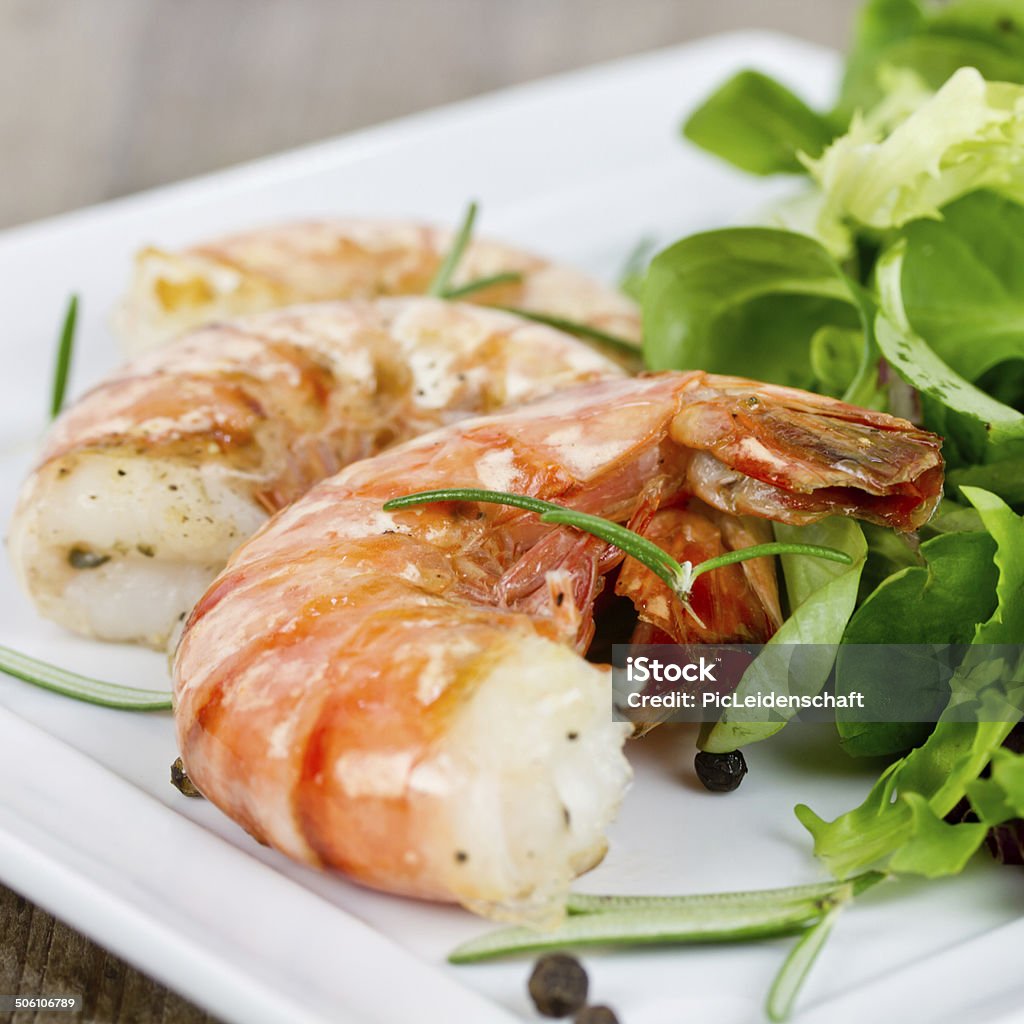 grilled prawns Appetizer Stock Photo