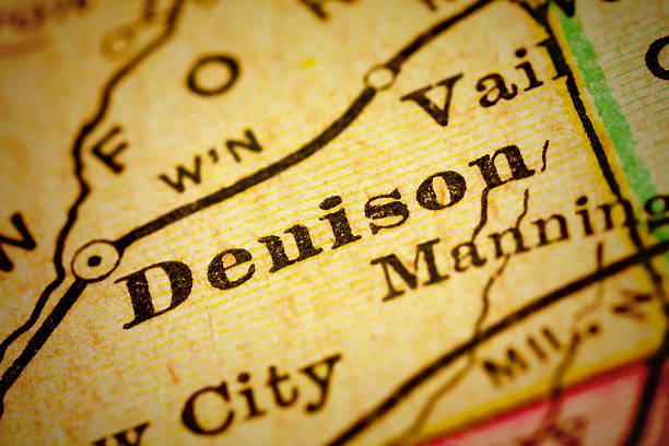 istock Denison, Iowa on an Antique map 506116570