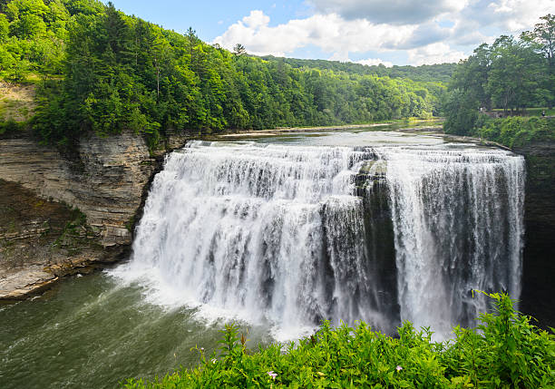 letchworth parque estatal - new york canyon imagens e fotografias de stock