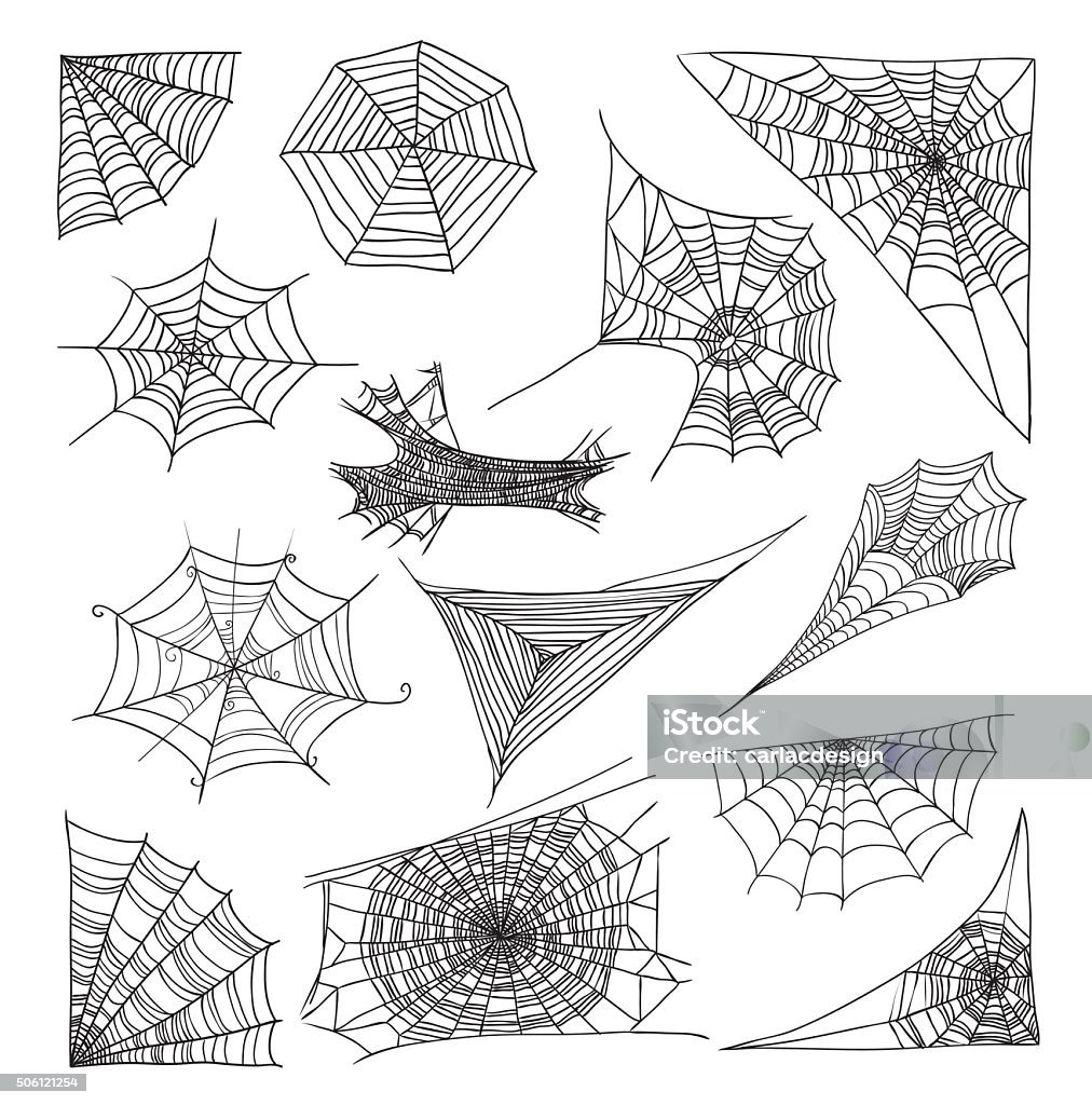 Spider web set, vector illustration. Spider Web stock vector