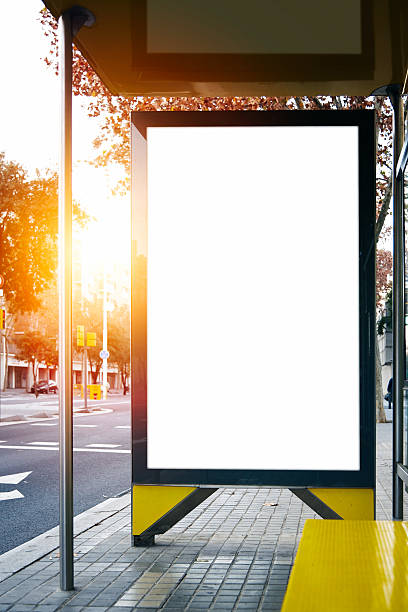 istock Empty lightbox on the city bus stop. Vertical. Mockup 506124764
