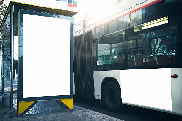 istock Empty lightbox on the bus stop in center of city 506124784