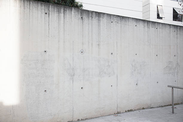 istock Wide and empty concrete wall on the street. Visual effects 506124842