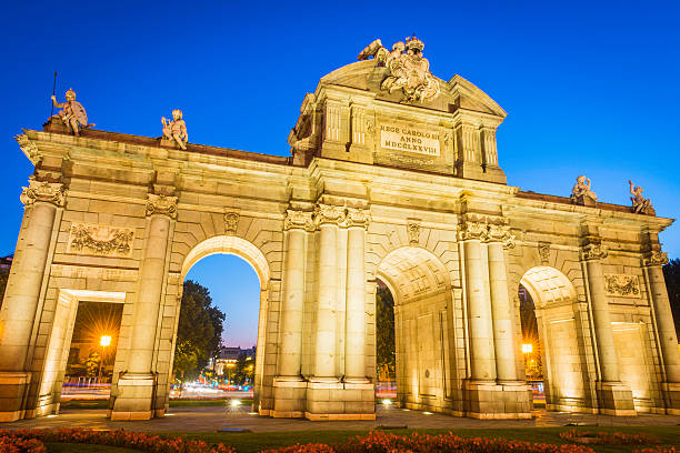 istock Madrid Puerta de Alcala historic monument illuminated at sunset Spain 506130076