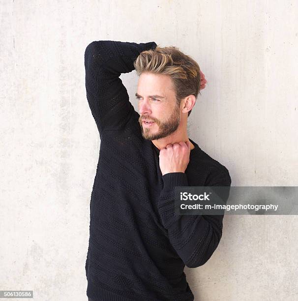 Handsome Male Fashion Model With Beard Stock Photo - Download Image Now - Blond Hair, Men, Males