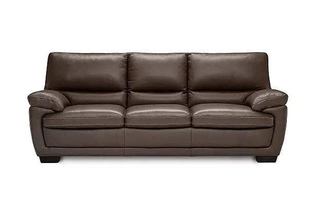Luxury leather sofa isolated on white background