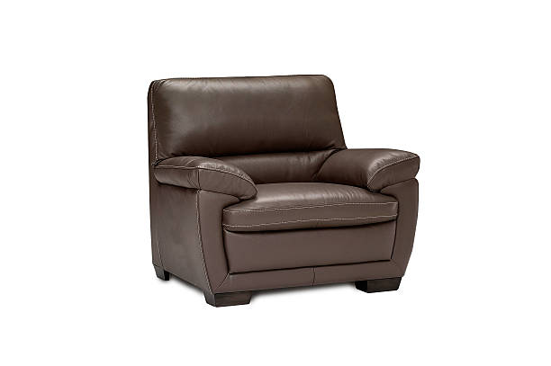 istock Luxury leather brown armchair isolated on white background 506130752