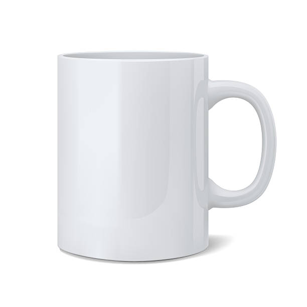 realista copo branco clássico - white coffee mug imagens e fotografias de stock