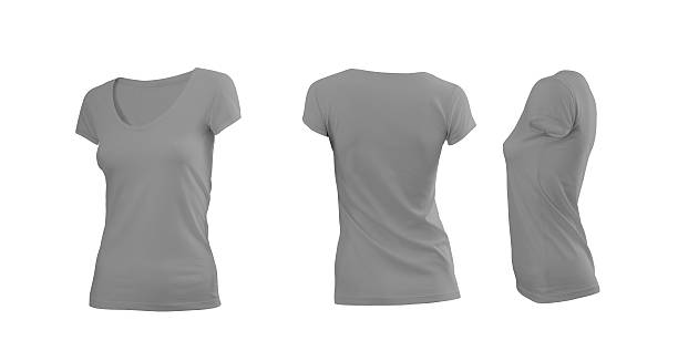 istock Light grey woman's T-shirt with short sleeves 506131900
