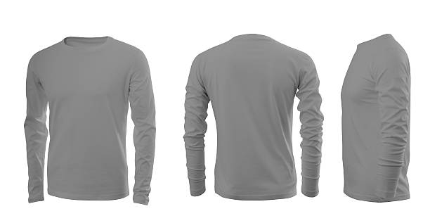 istock Light grey man's T-shirt with long sleeves 506131978