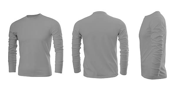 istock Light grey man's T-shirt with long sleeves 506131994