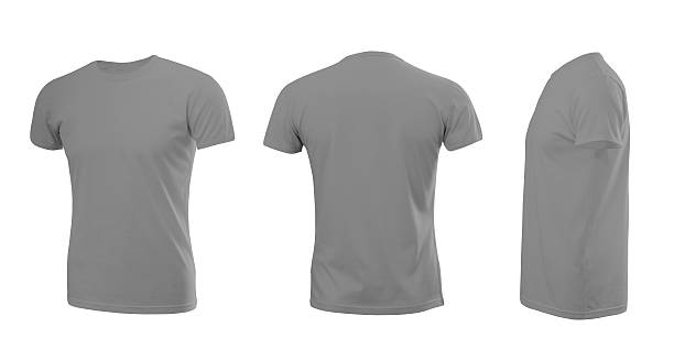 istock Light grey man's T-shirt with short sleeves 506132038