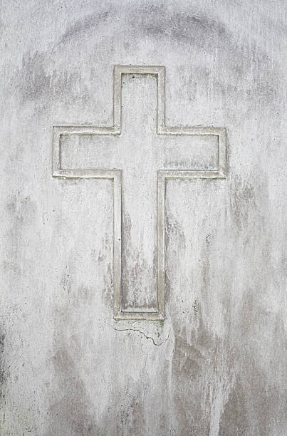 istock Cross faded stone 506133381