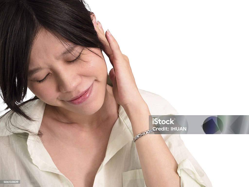 Pregnant woman suffer from tinnitus tinnitus is one of Pregnancy symptoms. Ear Stock Photo