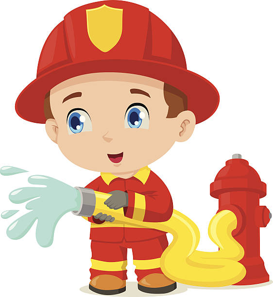 Firefighter vector art illustration