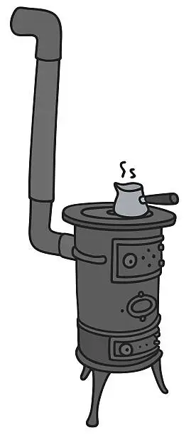 Vector illustration of Old small stove