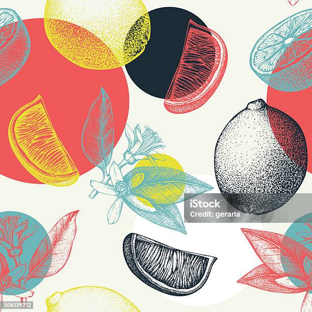 Absrtact Citrus Background Stock Illustration - Download Image Now - Food, Illustration, Fruit