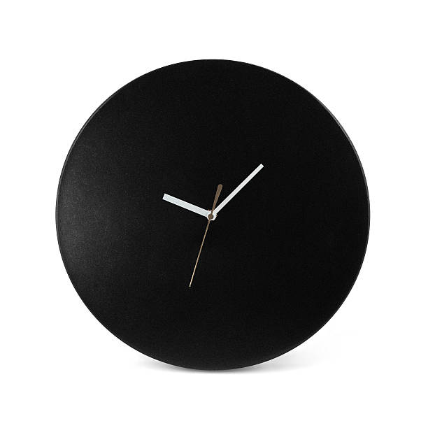 istock Black simple round wall clock. Watch isolated on white background 506142892