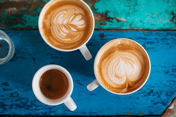 fresh tasty coffee cups