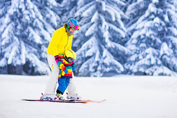 istock Mother and little boy learning to ski 506144838