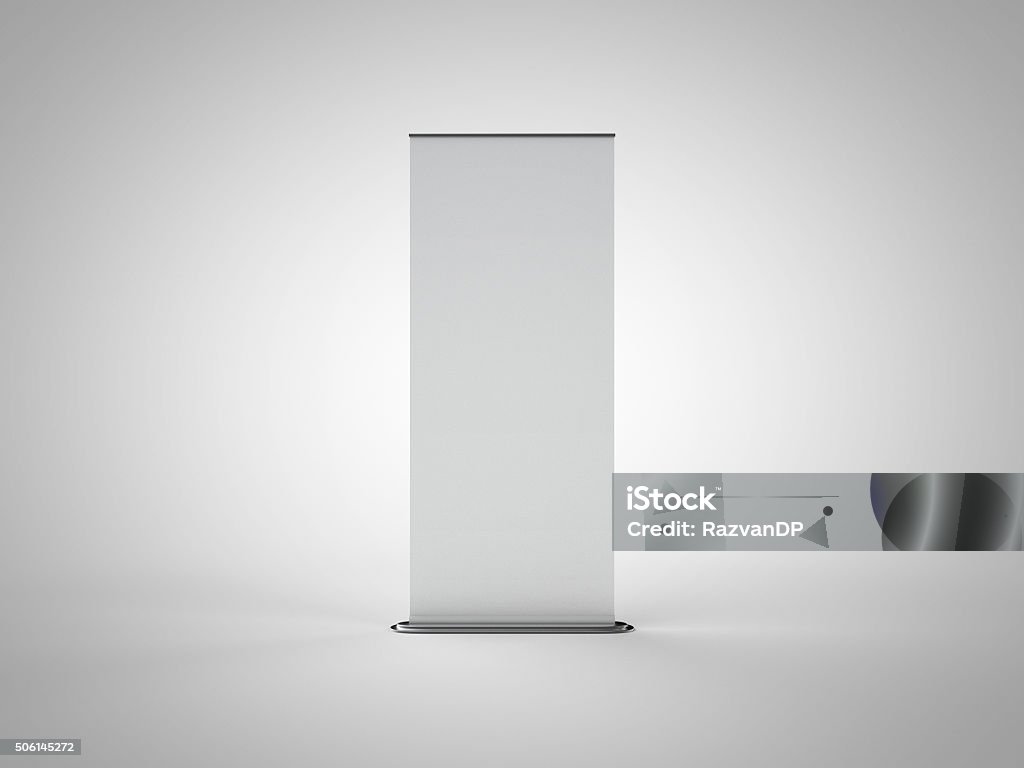 Blank Roll Up Banner Blank Roll Up Banner (3D Professional Render) Template Stock Photo