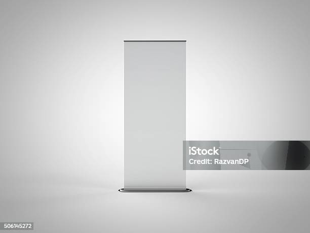 Blank Roll Up Banner Stock Photo - Download Image Now - Template, Banner - Sign, Standing