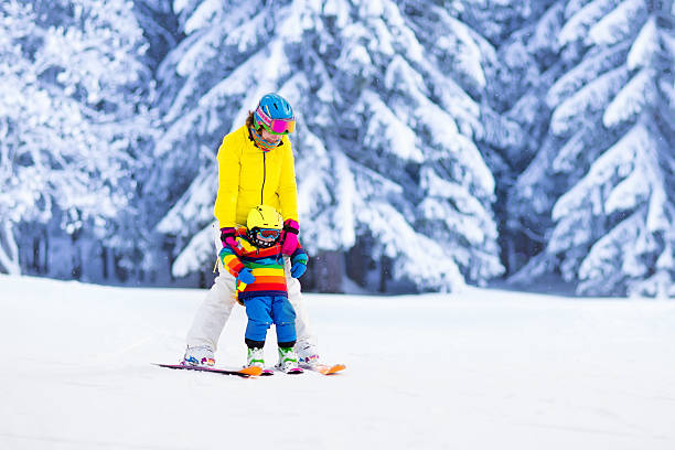 istock Mother and little boy learning to ski 506148238