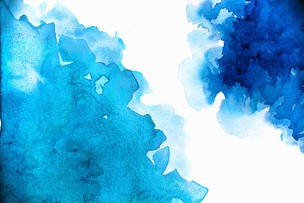 istock Blank Abstract light blue watercolor background isolated on white 506148788