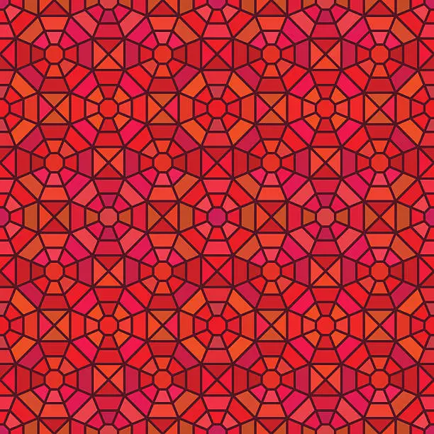 Vector illustration of Seamless mosaic pattern in octagon concept