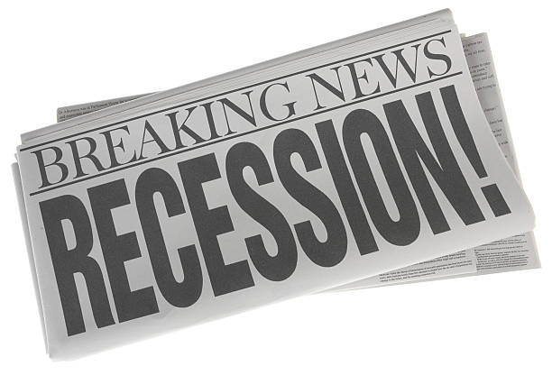 istock Recession - Stock Image of Newspaper on White 506152471