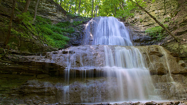 de hamilton ontário - natural phenomenon waterfall rock tranquil scene imagens e fotografias de stock