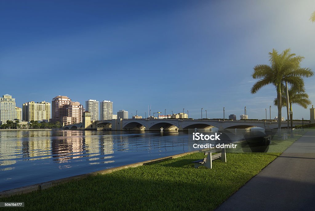 West Palm Beach Skyline City skyline with blue clear sky. West Palm Beach, Florida, United States Palm Beach - Florida Stock Photo