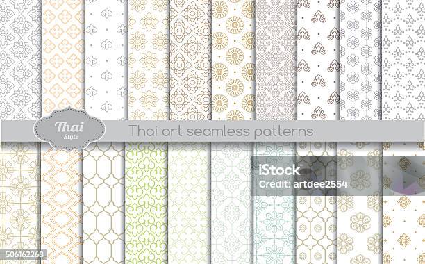 Vector Damask Seamless Pattern Background Thai Style Seamless Pattern Stock Illustration - Download Image Now