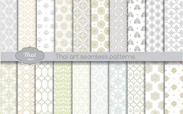 Vector illustration of vector damask seamless pattern background. thai style seamless pattern