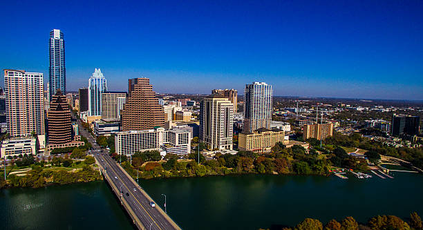 istock Aerial Austin Texas 2016 Clear Blue Sky Downtown East 506163438
