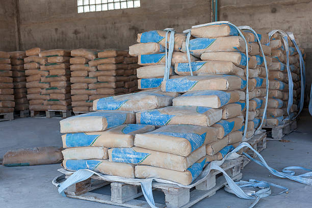 istock Cement bags in a row on the Palace 506163792