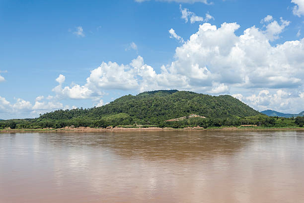 istock Mountains, rivers and clouds floating in the sky bright. 506164102