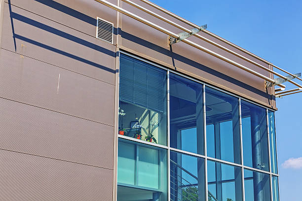 istock Aluminum facade on industrial building 506164272