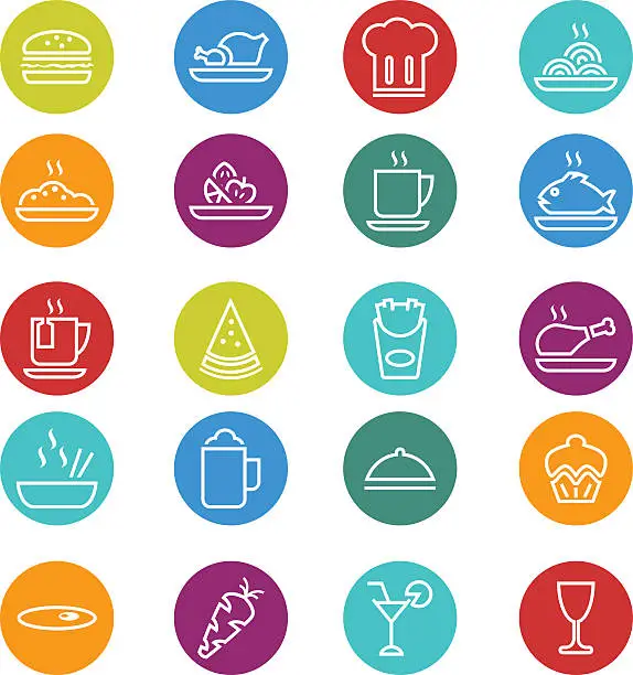 Vector illustration of Food icon set