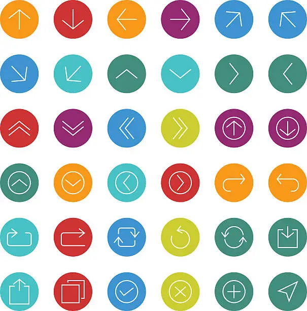 Vector illustration of Arrow icon set