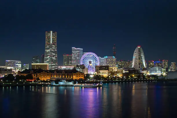 Photo of Yokohama, Minato Mirai bayside at night