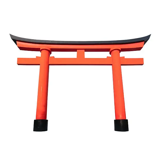 torii gate, japanese gate,isolated on white background with clipping path