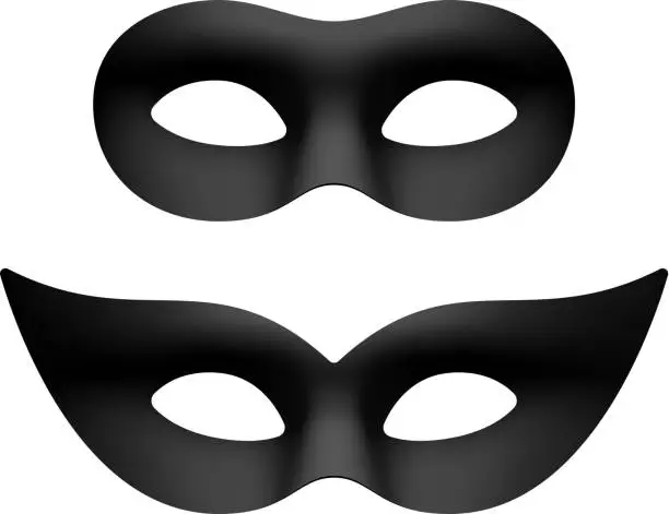 Vector illustration of Black masquerade eye masks