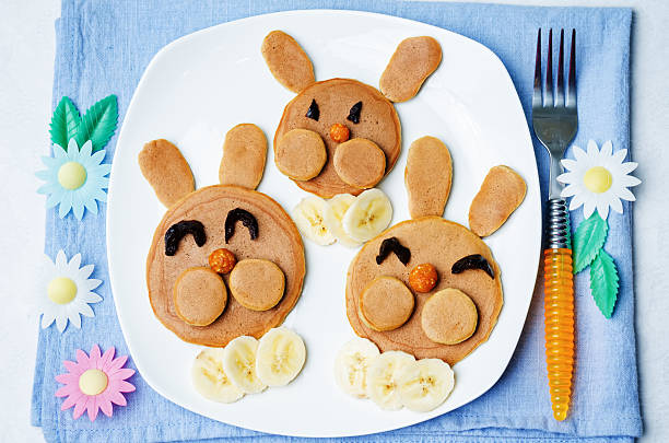 istock Pancake in the form of a rabbit for children 506173088