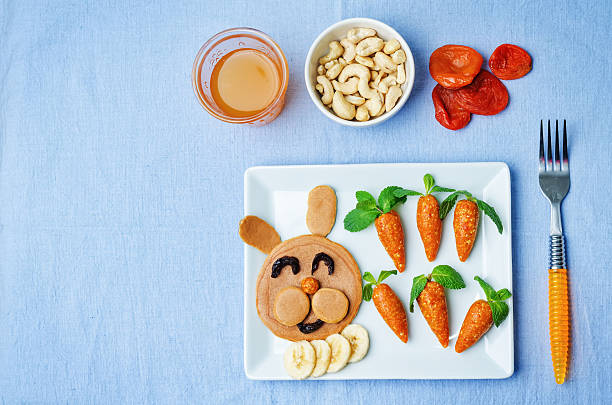 istock Pancake in the form of a rabbit for children 506174778