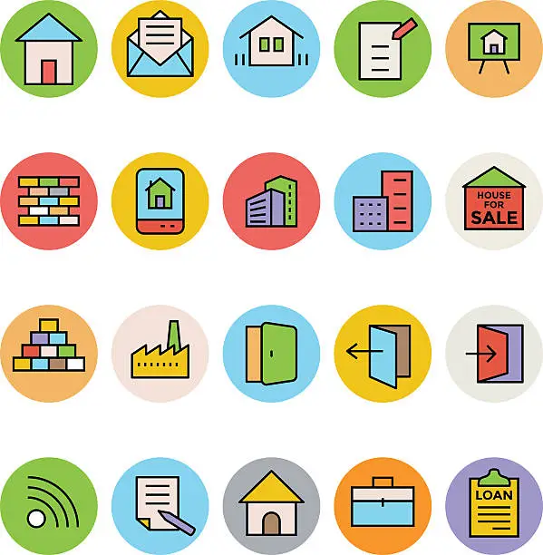 Vector illustration of Real Estate Vector Icons 7