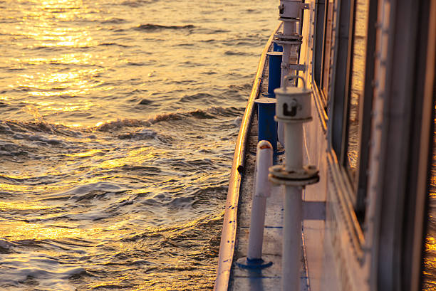 istock Beautiful sunset from ferry boat in open sea 506177778