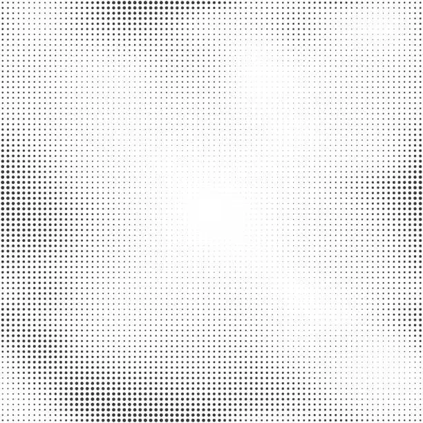 Vector illustration of Halftone seamless vector background. Abstract halftone effect with black dots