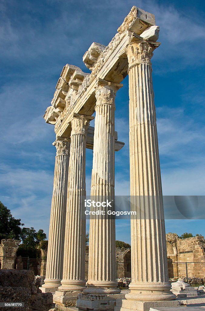 Ruins of old city Ruins of old city Side, Antalya, Turkey Ancient Stock Photo